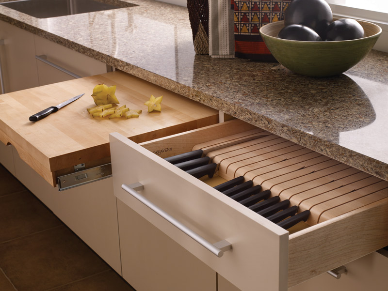 Knife Block and Cutting Board Cabinetry