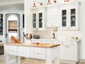 White Kitchen with Rose Gold Accents