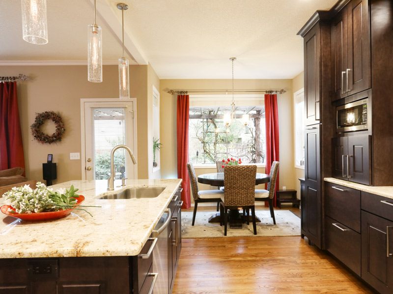 Dark Kitchen Cabinets with Undermount Sink