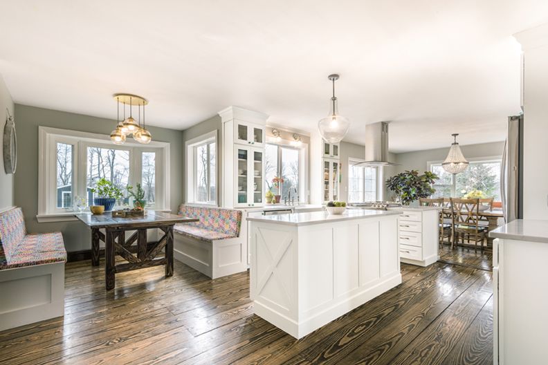 White Kitchen with Corner Dinette