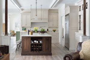 White Kitchen Cabinets with Island