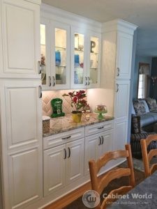 White Kitchen Cabinetry with Custom Glass Doors