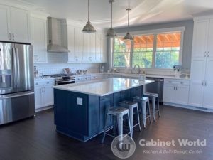 Kitchen with White Cabinetry and Large Kitchen Island