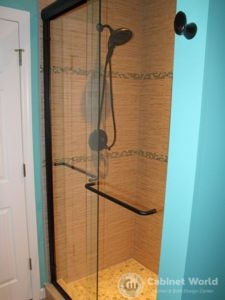 Custom Tile Shower with Oil Rubbed Bronze Hardware