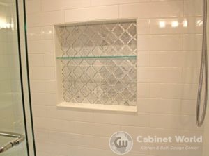 Tile Shower with Inset Shelf