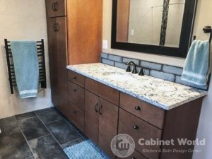 Custom Vanity with Stained Cabinets