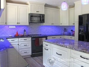 Kitchen Design with Purple Lights