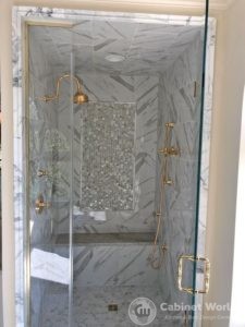 Luxury Shower Design with Gold Fittings
