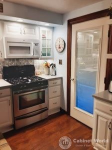 Painted Cabinets with Glass Doors