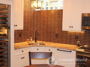 Basement Kitchen Design with Oil Rubbed Bronze Hardware