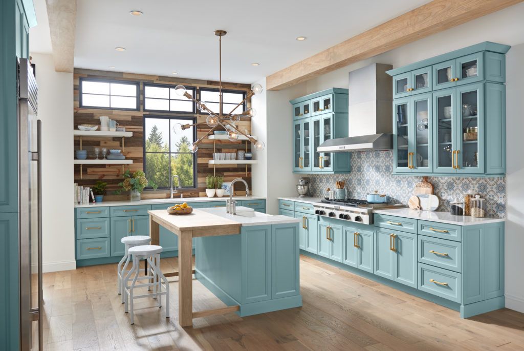 Premium AI Image  Turquoise kitchen cabinets are a great way to add color  to your kitchen.